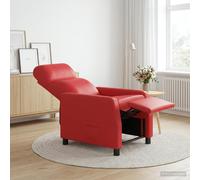 vidaXL Poltrona reclinabile Rosso Similpelle