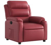 vidaXL Poltrona Reclinabile Rosso Vino in Similpelle