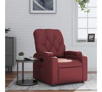 vidaXL Poltrona reclinabile in similpelle Rosso Vino