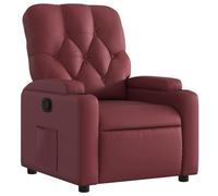 vidaXL Poltrona reclinabile in similpelle Rosso Vino