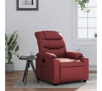 vidaXL Poltrona Reclinabile Rosso Vino in Similpelle