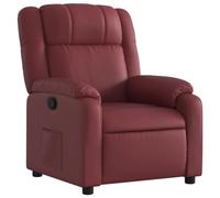vidaXL Poltrona Reclinabile Rosso Vino in Similpelle