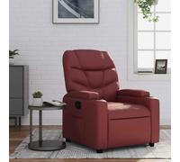 vidaXL Poltrona Reclinabile Rosso Vino in Similpelle