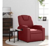 vidaXL Poltrona Reclinabile Rosso Vino in Similpelle