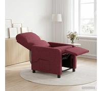 vidaXL Poltrona reclinabile Rosso Vino Tessuto