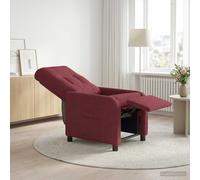 vidaXL Poltrona reclinabile Rosso Vino Tessuto