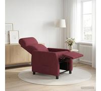 vidaXL Poltrona reclinabile Rosso Vino Tessuto