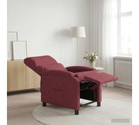 vidaXL Poltrona reclinabile Rosso Vino Tessuto