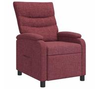 vidaXL Poltrona reclinabile Rosso Vino Tessuto