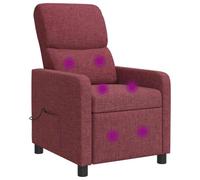 vidaXL Poltrona reclinabile Rosso Vino Tessuto