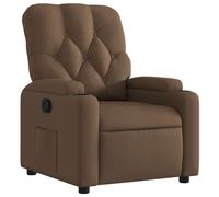 vidaXL Poltrona reclinabile, Sedia Relax con Porta bicchieri, Seduta con Schienale e Braccioli Soggiorno, Moderno, Marrone Tessuto