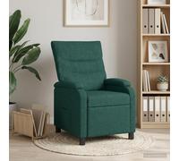 vidaXL Poltrona reclinabile Verde Scuro Tessuto