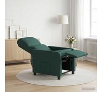 vidaXL Poltrona reclinabile Verde Scuro Tessuto