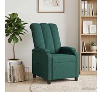 vidaXL Poltrona reclinabile Verde Scuro Tessuto
