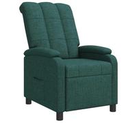 vidaXL Poltrona reclinabile Verde Scuro Tessuto