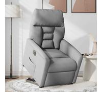 vidaXL Poltrona Reclinante Alzapersona Elettrica Grigio Chiaro Tessuto