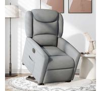 vidaXL Poltrona Reclinante Alzapersona Elettrica Grigio Chiaro Tessuto
