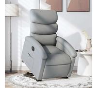 vidaXL Poltrona Reclinante Alzapersona Elettrica Grigio Chiaro Tessuto