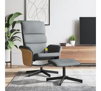 vidaXL Poltrona Reclinante Massaggio Poggiapiedi Grigio Chiaro Tessuto