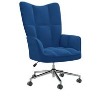 vidaXL Sedia reclinabile con ruote girevole in altezza regolabile sedia TV sedia imbottita sedia relax sedia ad ala soggiorno velluto blu