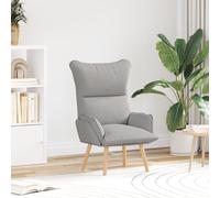 vidaXL Poltrona moderna grigia nuvola con braccioli imbottiti e gambe in legno massello resistente | Ottima per soggiorno o camera da letto | Design ergonomico | Sedia comfy | Seduta stilosa