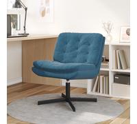 vidaXL Poltrona Relax con Base Girevole Blu 63 x 75 x 76 cm Velluto