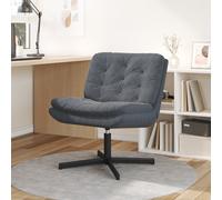 vidaXL Poltrona Relax con Base Girevole Grigio scuro 63 x 75 x 76 cm