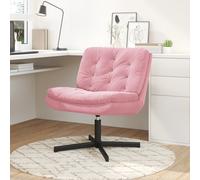 vidaXL Poltrona Relax con Base Girevole Rosa 63 x 75 x 76 cm Velluto