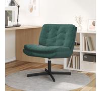 vidaXL Poltrona Relax con Base Girevole Verde scuro 63 x 75 x 76 cm