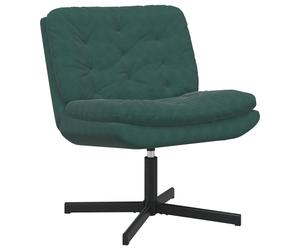 vidaXL Poltrona Relax con Base Girevole Verde Scuro 63 x 75 x 76 cm