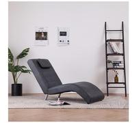 vidaXL Sdraio con Cuscino Elegante Ergonomica Imbottita Confortevole Design Moderno Accattivante Scamosciata Lettino Chaise Longue Grigia Similpelle