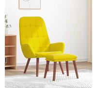 vidaXL Poltrona relax con sgabello, in velluto giallo, poltrona, poltroncina imbottita, poltrona per soggiorno, sedia per TV, sedia da soggiorno