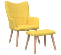 vidaXL Poltrona Relax con Poggiapiedi in Tessuto Giallo Senape