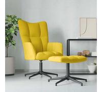 VIDAXL - Poltrona Relax con Poggiapiedi Giallo Senape in Velluto