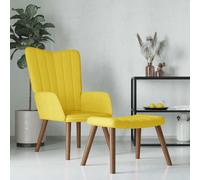 vidaXL Poltrona Relax con Poggiapiedi Giallo Senape in Velluto