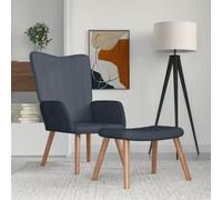 vidaXL Poltrona Relax con Poggiapiedi Grigio Scuro in Velluto