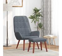vidaXL Poltrona Relax con Poggiapiedi Grigio Scuro in Velluto