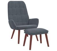 vidaXL Poltrona Relax con Poggiapiedi Grigio Scuro in Velluto