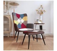 VIDAXL - Poltrona Relax con Poggiapiedi in Tessuto Patchwork