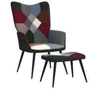vidaXL Poltrona Relax con Poggiapiedi in Tessuto Patchwork