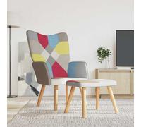 vidaXL Poltrona Relax con Poggiapiedi in Tessuto Patchwork