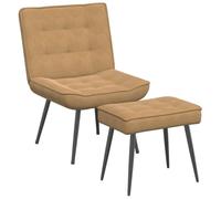 vidaXL Poltrona Relax con Poggiapiedi Marrone in Velluto, sedia, sedia da pranzo, sedia da ufficio, sedia relax, sedia da soggiorno, seduta relax
