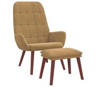 vidaXL Poltrona relax con sgabello, in velluto marrone, poltrona, poltrona imbottita, per soggiorno, per la TV, sedia da soggiorno