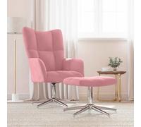 vidaXL Poltrona Relax con Poggiapiedi Rosa in Velluto