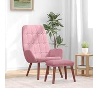 vidaXL Poltrona Relax con Poggiapiedi Rosa in Velluto