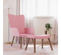 vidaXL Poltrona Relax con Poggiapiedi Rosa in Velluto