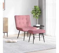 vidaXL Poltrona Relax con Poggiapiedi Rosa in Velluto