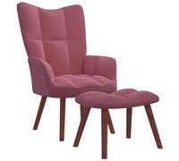 VIDAXL - Poltrona Relax con Poggiapiedi Rosa in Velluto