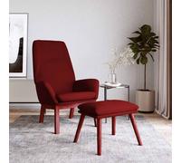 vidaXL Poltrona Relax con Poggiapiedi Rosso Vino in Tessuto