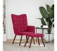 vidaXL Poltrona Relax con Poggiapiedi Rosso Vino in Velluto